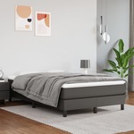 vidaXL Box spring postelja z vzmetnico siv 120x200 cm umetno usnje