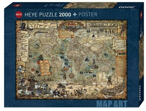 Heye Puzzle Map Art: World of Pirates 2000 kosov