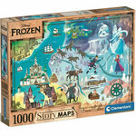 Clementoni Puzzle Story Maps: Ledeno kraljestvo 1000 kosov