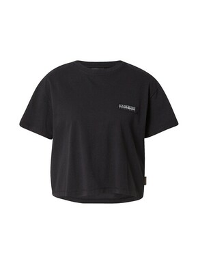 Bombažna kratka majica Napapijri črna barva - črna. Kratka majica iz kolekcije Napapijri. Model izdelan iz enobarvne pletenine. Izjemno udoben material