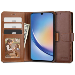 Onasi Wallet denarnica usnjena preklopna torbica Samsung Galaxy A34 - rjava