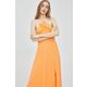 Obleka Vero Moda oranžna barva, - oranžna. Obleka iz kolekcije Vero Moda. Nabran model izdelan iz enobarvne tkanine.