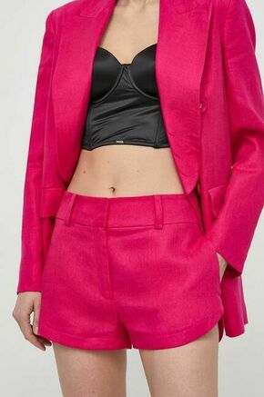 Lanene kratke hlače Luisa Spagnoli AUSILIO roza barva