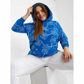 RELEVANCE Ženska majica s kapuco plus size s potiskom PETRA temno modra RV-BL-7566.69P_387582 Univerzalni