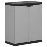 Greatstore Koš za odpadke, v obliki omare, sivo/črno, 68x40x85 cm