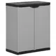 Greatstore Koš za odpadke, v obliki omare, sivo/črno, 68x40x85 cm