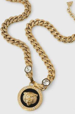 Ogrlica Guess - zlata. Ogrlica iz kolekcije Guess. Model z dekoracijo izdelan iz verižice.