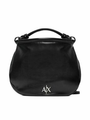 Torbica Armani Exchange črna barva - črna. Velika torbica iz kolekcije Armani Exchange. Model na zapenjanje
