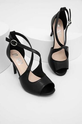 Sandali Answear Lab črna barva - črna. Sandali iz kolekcije Answear Lab. Model izdelan iz ekološkega usnja. Model je enostaven za čiščenje in vzdrževanje.