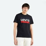 Kratka majica Levi's moški, črna barva - črna. Kratka majica iz kolekcije Levi's. Model izdelan iz tanke, rahlo elastične pletenine.