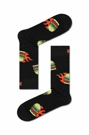 Nogavice Happy Socks Flaming Burger Sock črna barva - črna. Nogavice iz kolekcije Happy Socks. Model izdelan iz elastičnega