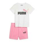 Otroški bombažni komplet Puma Minicats &amp; Shorts Set roza barva - roza. Komplet za dojenčka iz kolekcije Puma. Model izdelan iz pletenine s potiskom.