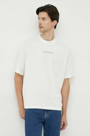 Bombažna kratka majica Lacoste bela barva - bela. Kratka majica iz kolekcije Lacoste
