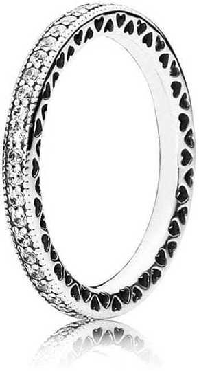Pandora Ljubezen prstan s kristali 190963CZ (Obseg 52 mm) srebro 925/1000