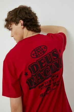 Bombažna kratka majica Deus Ex Machina rdeča barva - rdeča. Kratka majica iz kolekcije Deus Ex Machina. Model izdelan iz tanke