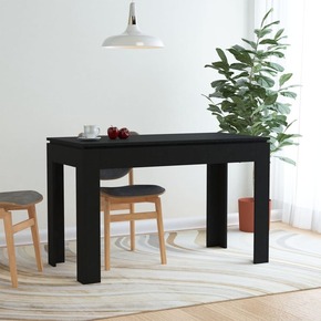 Jedilna miza črna 120x60x76 cm iverna plošča