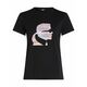 Bombažna kratka majica Karl Lagerfeld črna barva - črna. Kratka majica iz kolekcije Karl Lagerfeld, izdelana iz tanke, elastične pletenine. Model iz izjemno udobne bombažne tkanine.