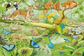 WEBHIDDENBRAND SCHMIDT Puzzle Živali v džungli 100 kosov