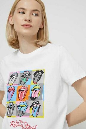 Bombažna kratka majica Desigual x The Rolling Stones ženska