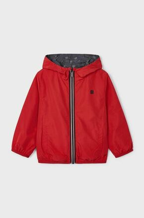 Otroška dvostranska jakna Mayoral rdeča barva - rdeča. Otroška Jakna iz kolekcije Mayoral. Nepodloženi model izdelan iz iz kombinacije gladkega in vzorčastega blaga.