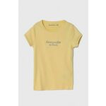 Otroška kratka majica Abercrombie &amp; Fitch rumena barva - rumena. Otroške kratka majica iz kolekcije Abercrombie &amp; Fitch. Model izdelan iz izjemno udobne pletenine. Model iz mehke in na otip prijetne tkanine.