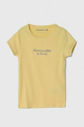 Otroška kratka majica Abercrombie &amp; Fitch rumena barva - rumena. Otroške kratka majica iz kolekcije Abercrombie &amp; Fitch. Model izdelan iz izjemno udobne pletenine. Model iz mehke in na otip prijetne tkanine.