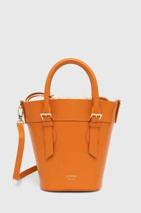 Usnjena torbica Guess DIANA oranžna barva