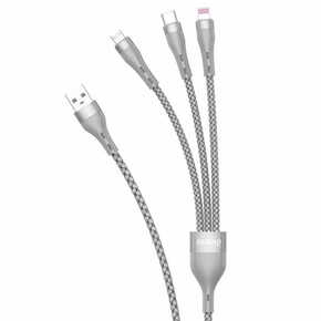 DUDAO L20X 3in1 kabel USB - Lightning / microUSB / USB-C 65W 1.2m