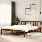 shumee Okvir za posteljo, medeno rjava, masivni les, 150x200 cm, velika velikost