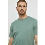 Bombažna kratka majica BOSS moški, zelena barva - zelena. Lahkotna majica iz kolekcije BOSS, izdelana iz tanke, elastične pletenine. Model iz visokokakovostnega in trajnostnega materiala.