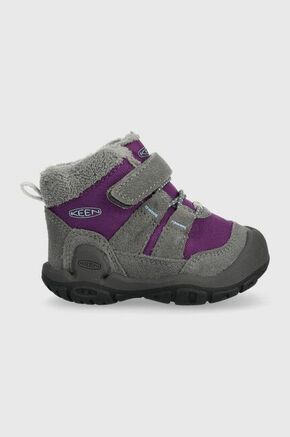 Otroški zimski škornji Keen vijolična barva - vijolična. Zimski čevlji iz kolekcije Keen. Nepodloženi model izdelan iz kombinacije semiš usnja in tekstilnega materiala.