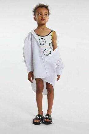 Otroška bombažna obleka Marc Jacobs bela barva - bela. Otroški obleka iz kolekcije Marc Jacobs. Model izdelan iz enobarvne pletenine. Model iz zračne bombažne tkanine.