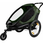 Hamax OUTBACK ONE enosedežni kolesarski voziček + otroški voziček, 2v1, zeleno črn