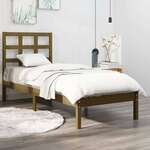 shumee Okvir za posteljo, medeno rjava, masivni les, 90x200 cm