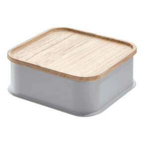 Siva škatla za shranjevanje s pokrovom iz lesa pavlovnije iDesign Eco