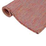 shumee Zunanja preproga z ravnim tkanjem, 80x250 cm, rdeča
