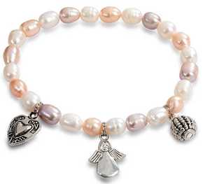 JwL Luxury Pearls Fina zapestnica iz pravih biserov z okraski JL0295
