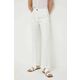 Lanene hlače Marella bela barva - bež. Hlače iz kolekcije Marella. Model izdelan iz enobarvne tkanine. Izjemno udoben, laneni material.