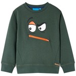 Greatstore Otroški pulover temno zelen 104
