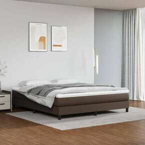 Vidaxl Box spring postelja z vzmetnico rjava 180x200 cm umetno usnje
