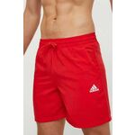 Kratke hlače adidas moški, rdeča barva - rdeča. Kratke hlače iz kolekcije adidas. Model izdelan iz gladke tkanine. Lahek, izjemno trpežen material.