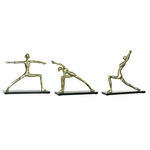 NEW Okrasna Figura DKD Home Decor 33 x 10 x 35 cm Črna Zlat Indijanec Yoga (3 kosov)