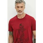 Bombažna kratka majica Medicine moški, rdeča barva - rdeča. Kratka majica iz kolekcije Medicine. Model izdelan iz pletenine s potiskom.