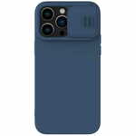 Nillkin camshield silky silikonski ovitek iphone 14 pro max silikonski ovitek s pokrovom kamere modri