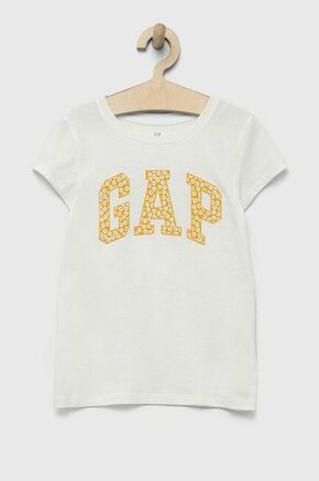 Otroška bombažna kratka majica GAP bela barva - bela. Otroške lahkotna kratka majica iz kolekcije GAP. Model izdelan iz pletenine