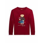 Otroški pulover Polo Ralph Lauren rdeča barva - rdeča. Otroški pulover iz kolekcije Polo Ralph Lauren. Model izdelan iz pletenine s potiskom.