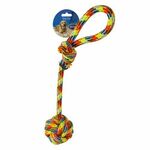 Duvo+ Barven žvečilni vrv z žogami in zanko 54cm