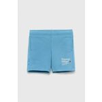 Otroške kratke hlače Tommy Hilfiger - modra. Otroški kratke hlače iz kolekcije Tommy Hilfiger. Model izdelan iz rahlo elastičnega materiala, ki zagotavlja udobje in svobodo gibanja.