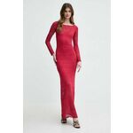 Obleka Marciano Guess HYDRA rdeča barva, 4GGK06 5811Z - rdeča. Obleka iz kolekcije Marciano Guess. Model izdelan iz enobarvne pletenine. Model iz zračne tkanine z visoko vsebnostjo viskoze.