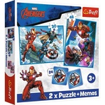 Puzzle 2 v 1 + pexe - Heroji v akciji / Disney Marvel Maščevalci